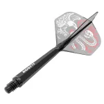 Darts toll és szár egyben Cuesoul ROST 77 sas, átlátszó-fekete, Small Std Wing toll és hosszú szár