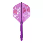 Darts toll és szár egyben Cuesoul ROST 77 rózsa, átlátszó-lila, Small Std Wing toll és közepes szár