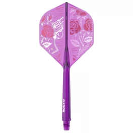   Darts toll és szár egyben Cuesoul ROST 77 rózsa, átlátszó-lila, Small Std Wing toll és hosszú szár