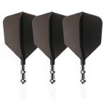 Darts toll és szár egyben Cuesoul ROST T19, fekete-átlátszó, Big Wing toll és közepes szár