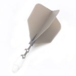 Darts toll és szár egyben Cuesoul ROST T19, szürke-fehér, Big Wing toll és közepes szár