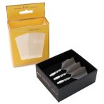 Darts toll és szár egyben Cuesoul ROST T19, szürke-fehér, Big Wing toll és közepes szár