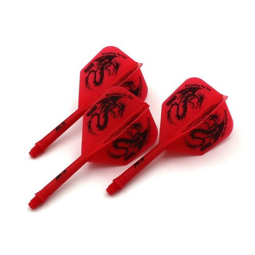 Darts toll és szár egyben Cuesoul ROST AK5 Dragon, piros, Big Wing toll és közepes szár