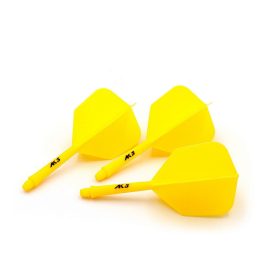Darts toll és szár egyben Cuesoul ROST AK5 Solid citromsárga, Big Wing toll és hosszú szár