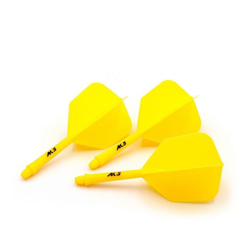 Darts toll és szár egyben Cuesoul ROST AK5 Solid citromsárga, Big Wing toll és közepes szár