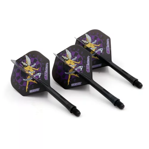 Darts toll és szár egyben Cuesoul ROST AK5 Jazz Metal fekete tündér Std Wing toll és közepes szár