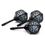 Darts toll és szár egyben Cuesoul ROST AK5 Jazz Metal ezüst, koponya, Std Wing toll és közepes szár