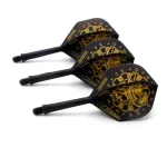 Darts toll és szár egyben Cuesoul ROST AK5 Jazz Metal arany koponya, Std Wing toll és közepes szár
