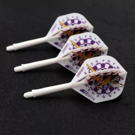  Darts toll és szár egyben Cuesoul ROST AK5 Jazz Metal fehér tündér, Std Wing toll és közepes szár