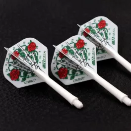   Darts toll és szár egyben Cuesoul ROST AK5 Jazz Metal rózsa, fehér, Std Wing toll és közepes szár