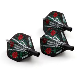 Darts toll Cuesoul TERO AK4, fekete, rózsa mintás, Standard toll
