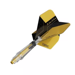   Darts toll és szár egyben Cuesoul KOFF, sárga, Big Standard toll, 3-as méretű karbon szár