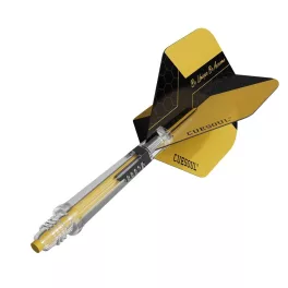   Darts toll és szár egyben Cuesoul KOFF, sárga, Big Standard toll, 5-as méretű karbon szár