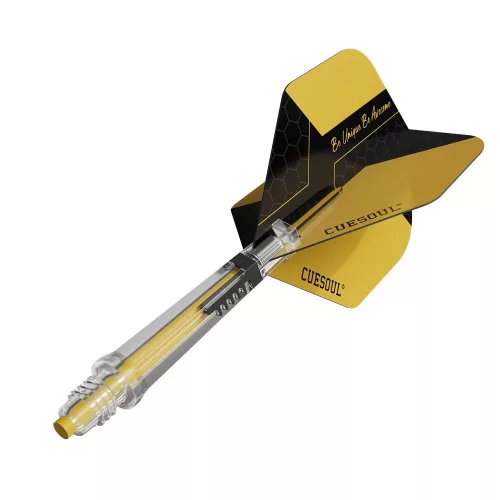 Darts toll és szár egyben Cuesoul KOFF, sárga, Big Standard toll, 5-as méretű karbon szár