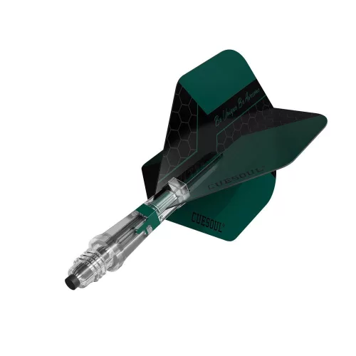 Darts toll és szár egyben Cuesoul KOFF, zöld, Big Standard toll, 1-as méretű karbon szár