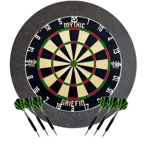 Mythic Griffin darts csomag, Myhtic Griffin tábla, fekete falvédő és két szett nyíl