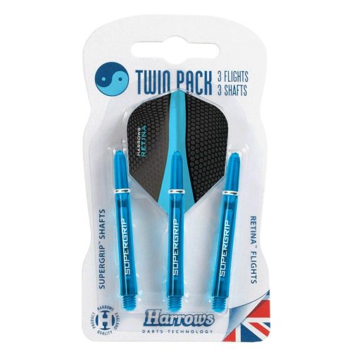 Darts szár+toll hosszú Harrows Twin Pack, Aqua 47mm