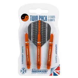 Darts szár+toll hosszú Harrows Twin Pack, narancssárga 47mm