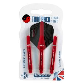 Darts szár+toll hosszú Harrows Twin Pack, piros 47mm