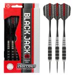 Dart szett Harrows steel, Black Jack K, 18g, brass