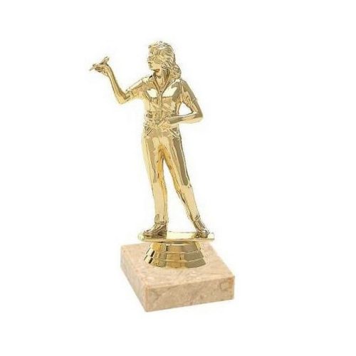 Dart trófea, női játékos, 15 cm magas