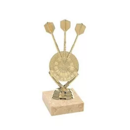 Dart trófea, dartstábla nyilakkal, 14 cm magas