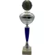 Darts serleg, márvány talpon, ezüst, kék színben, tetővel, dartstáblával, 32cm magas