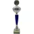 Darts serleg, márvány talpon, ezüst, kék színben, tetővel, dartstáblával, 37 cm magas