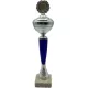 Darts serleg, márvány talpon, ezüst, kék színben, tetővel, dartstáblával, 42,5 cm magas