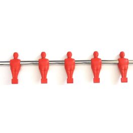 Garlando csocsórúd 16 mm-es, öt játékossal, piros szín