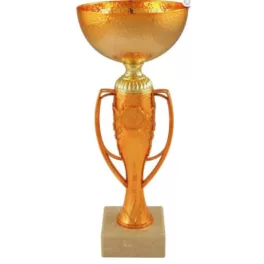 Darts serleg füles, márvány talpon, bronz színben, 29,5 cm magas