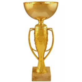 Darts serleg füles, márvány talpon, arany színben, 29,5 cm magas