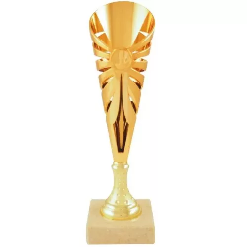 Darts serleg, sport dizájn 2, márvány talpon, bronz színben, 34,5 cm magas