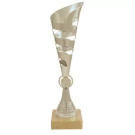 Darts serleg, fáklya dizájn, márvány talpon, ezüst színben, 38,5 cm magas
