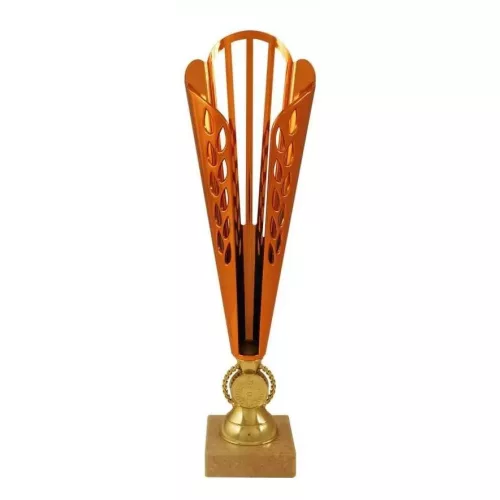 Darts serleg, sport dizájn, márvány talpon, bronz színben, 31,5 cm magas