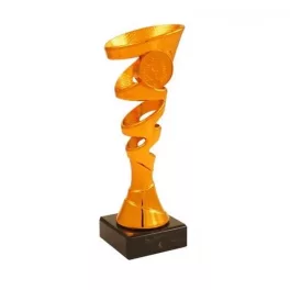   Darts serleg, sport örvény dizájn, márvány talpon, bronz színben, 18 cm magas