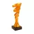 Darts serleg, sport örvény dizájn, márvány talpon, bronz színben, 18 cm magas