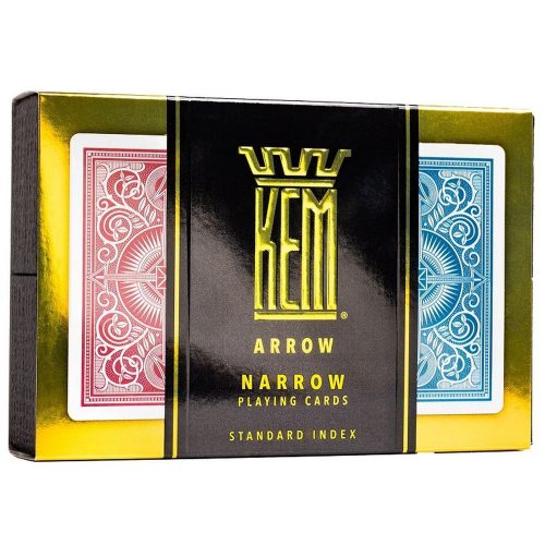 Póker kártya Kem Arrow Narrow Bridge piros-kék, 100% plasztik, 2 Standard index, dupla pakli