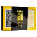 Póker kártya KEM Arrow Wide, Black-Gold 100% plasztik, Jumbo index, dupla pakli