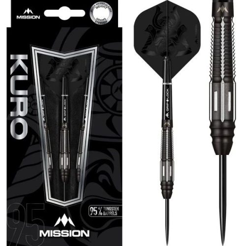 Dart szett Mission steel Kuro 23g, black, M4, rear taper, 95% wolfram