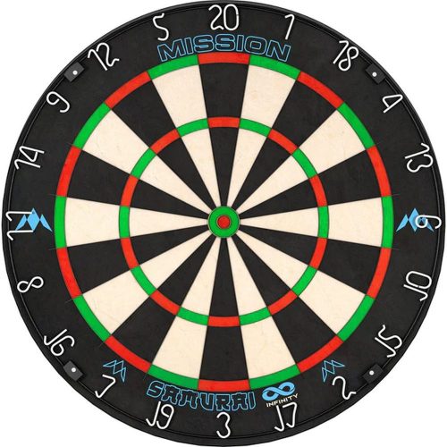 Darts tábla,sisal, Mission Samurai Infinity, verseny minőségű, élezett dróttal