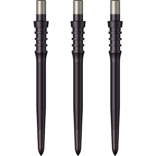 Darts fémhegy Mission Sniper Micro Grip, 28mm fekete-ezüst
