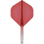 Darts toll és szár egyben Mission Force 90 átlátszó piros, standard No2 toll és rövid szár