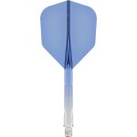 Darts toll és szár egyben Mission Force 90 átlátszó kék, standard No6 toll és hosszú szár