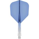 Darts toll és szár egyben Mission Force 90 átlátszó kék, standard No6 toll és rövid szár