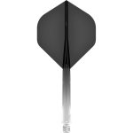 Darts toll és szár egyben Mission Force 90 átlátszó fekete, standard No2 toll és hosszú szár