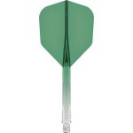 Darts toll és szár egyben Mission Force 90 átlátszó zöld, standard No6 toll és hosszú szár