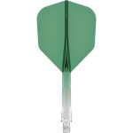 Darts toll és szár egyben Mission Force 90 átlátszó zöld, standard No6 toll és közepes szár