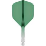 Darts toll és szár egyben Mission Force 90 átlátszó zöld, standard No6 toll és rövid szár