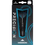 Dart szett steel Mission Precision Black PVD, 23g, 90% wolfram
